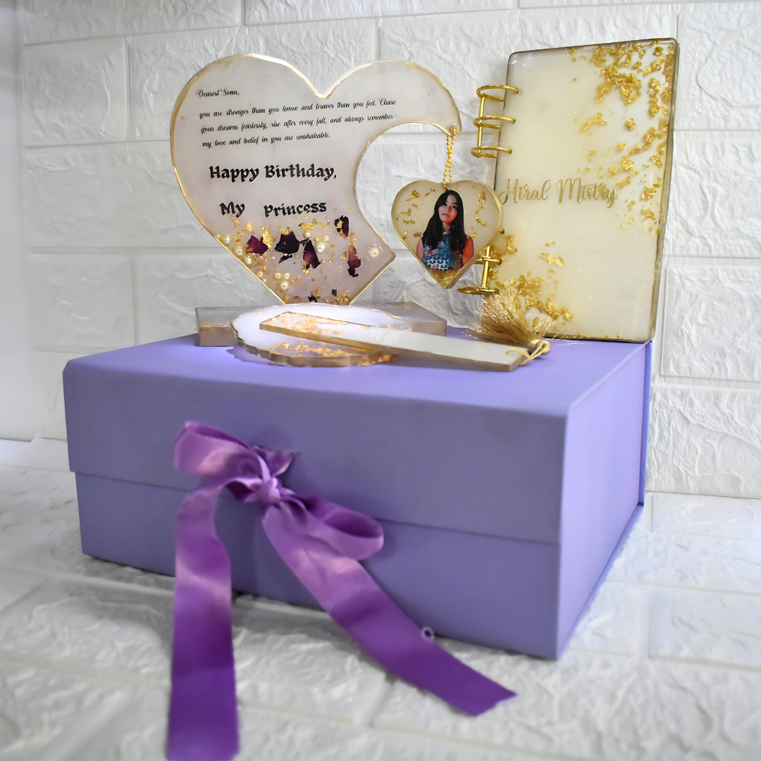 Customized Birthday Gift Box – Resin Memory Hamper