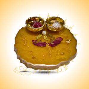 Golden Green Resin Pooja Thali
