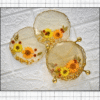 Floral Resin Coaster Set with Holder