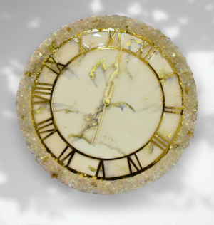 Crystal Border Resin Wall Clock