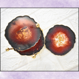 Resin Coaster Set with Holder