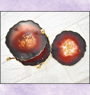 Resin Coaster Set with Holder