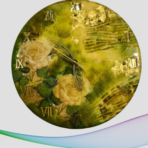 Elegant Botanical Resin Wall Clock