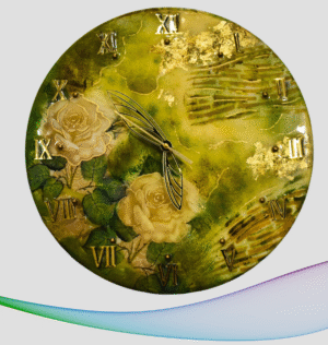 Elegant Botanical Resin Wall Clock