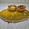 Golden Green Resin Pooja Thali