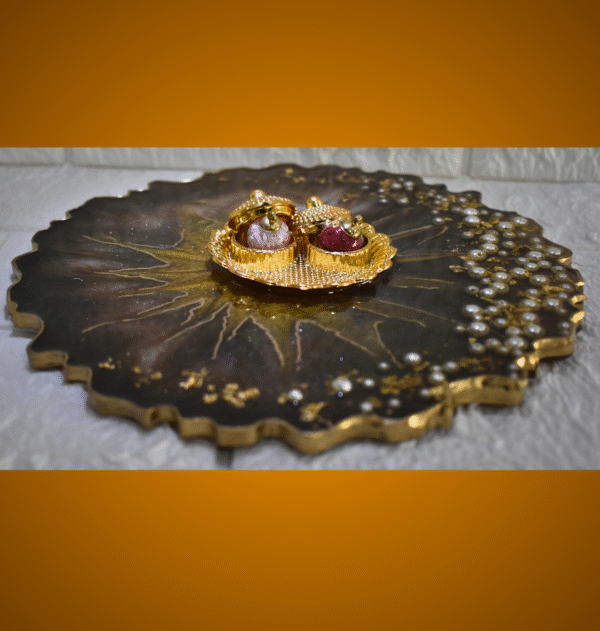 Royal Olive green Resin Tikka Thali Set