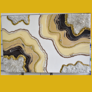 Geode Resin Wall Panel – Abstract Design with Crystals & Stones