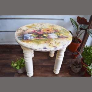 Floral Resin Table – Vintage Style