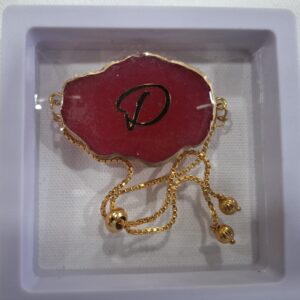 Rakhi cum Bracelet – Red “D” Initial Resin Charm