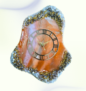 Elegant Orange Crystal Wall Clock