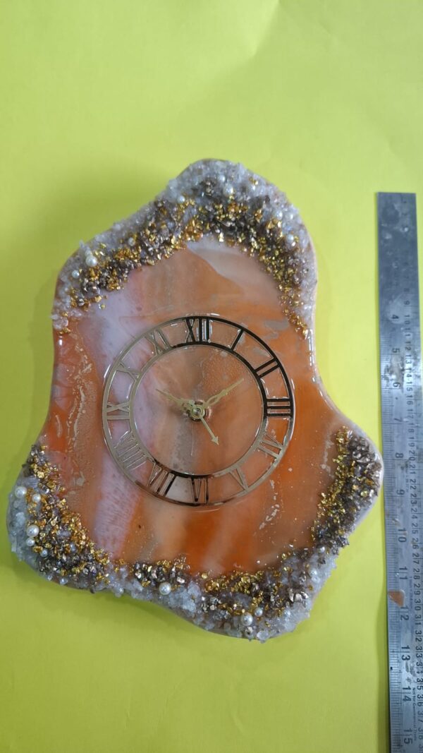 Elegant Orange Crystal Wall Clock