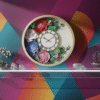 Luxury Floral Resin Wall Clock
